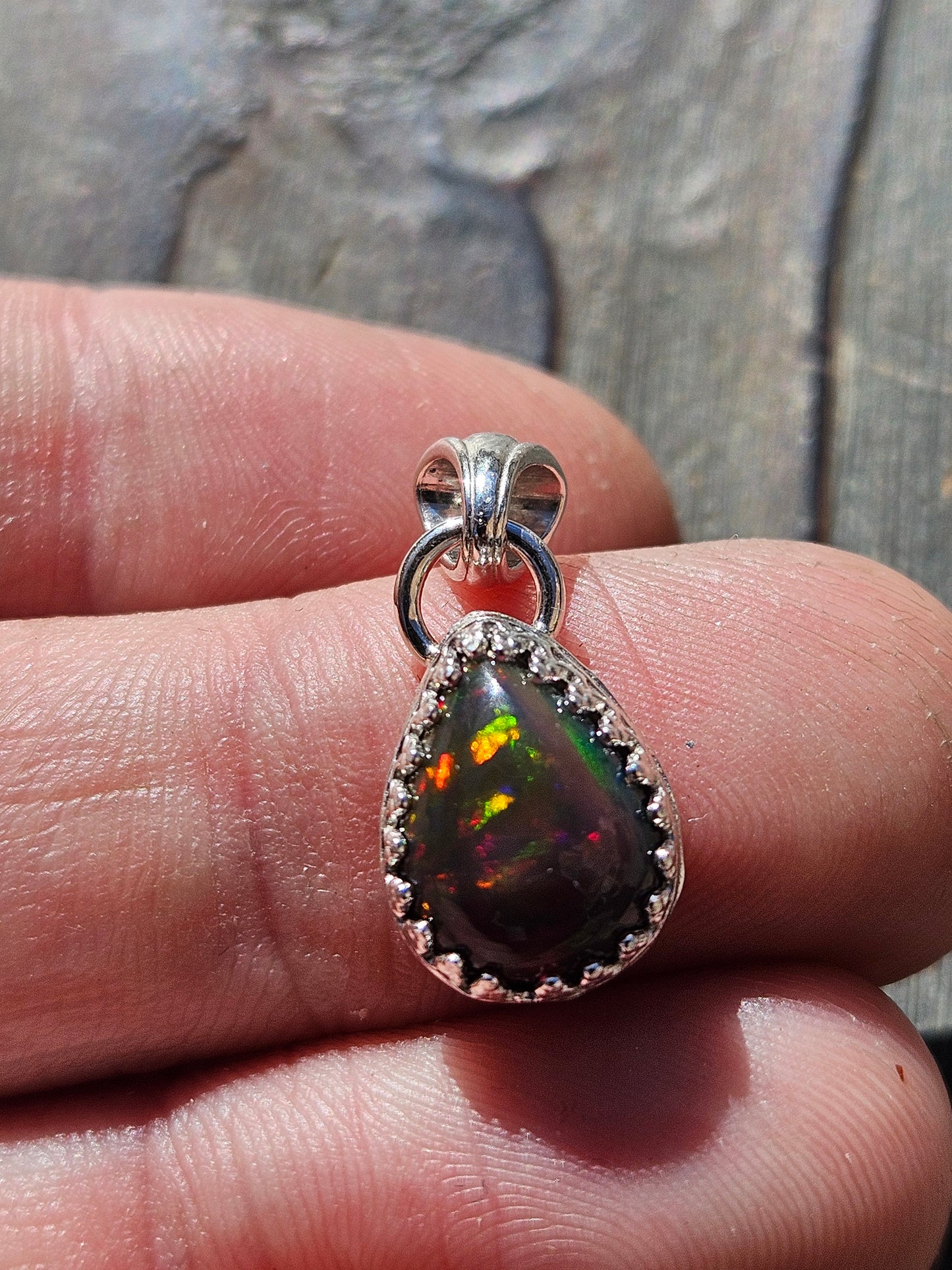 Red Fire Opal Pendant