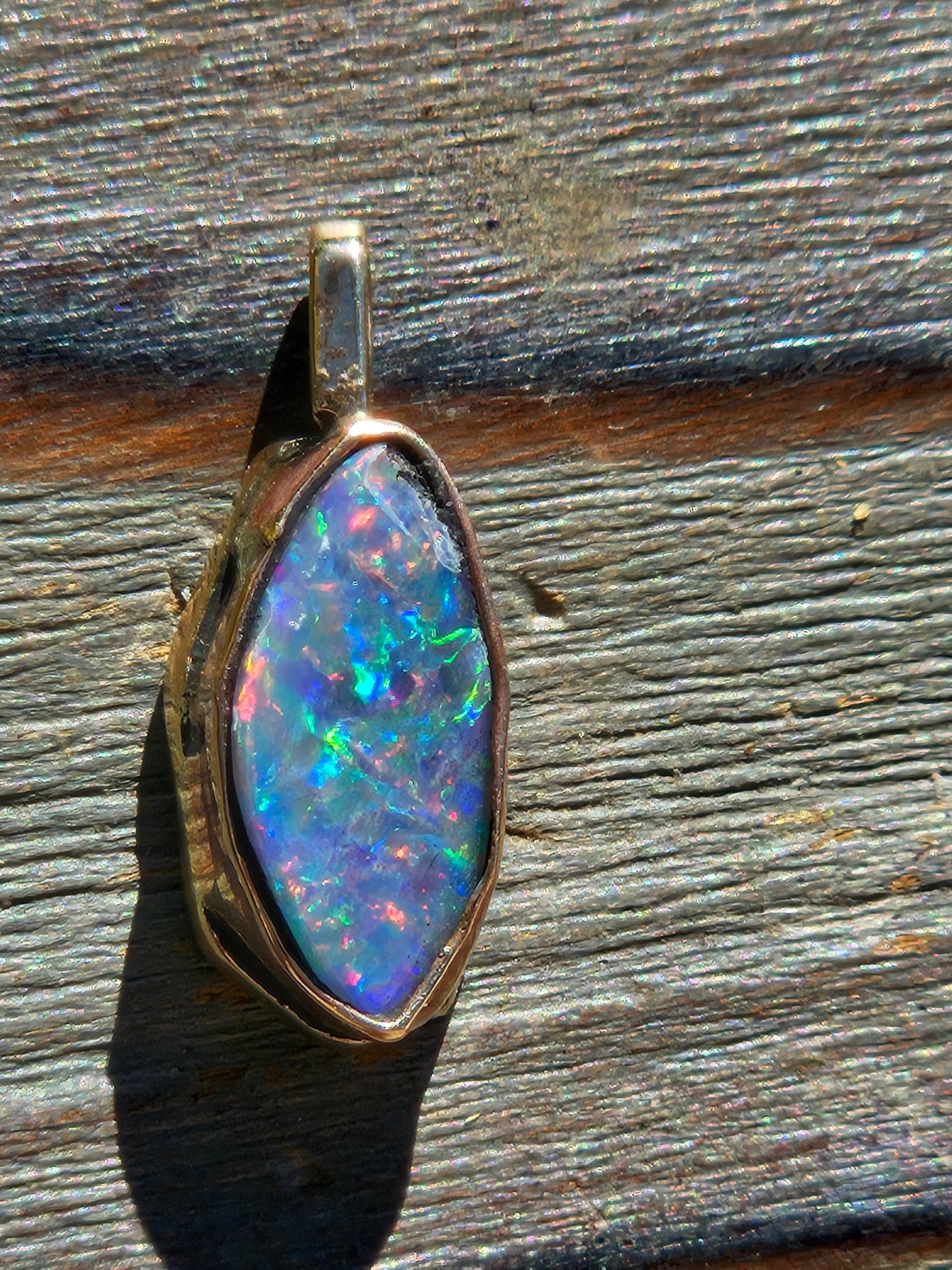 14kt Yellow Gold and Australian Opal Pendant