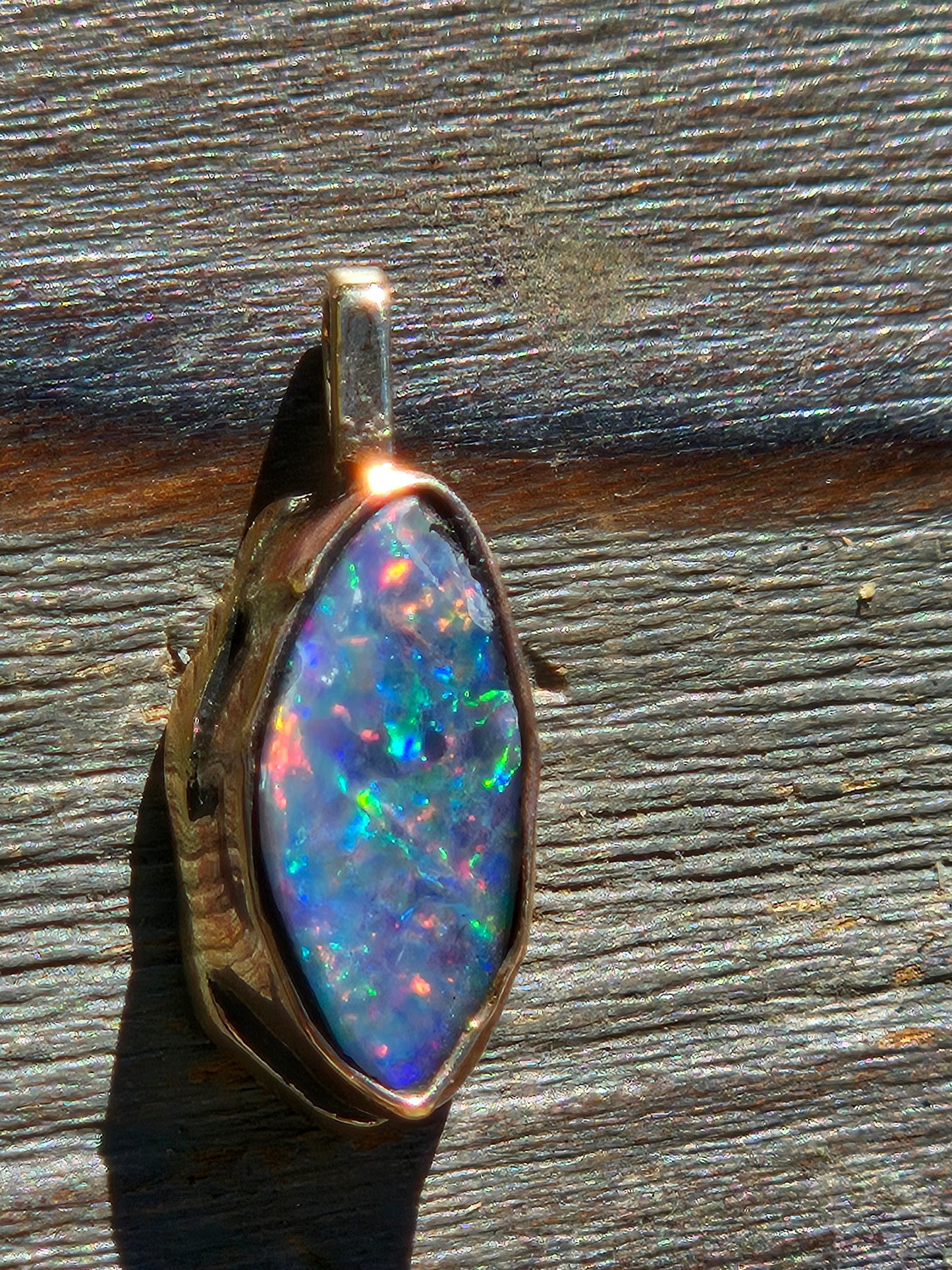 14kt Yellow Gold and Australian Opal Pendant