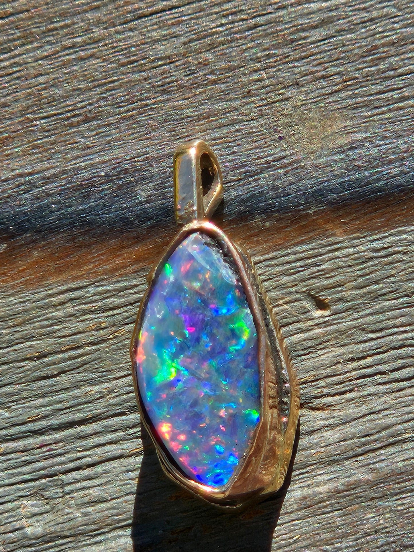 14kt Yellow Gold and Australian Opal Pendant