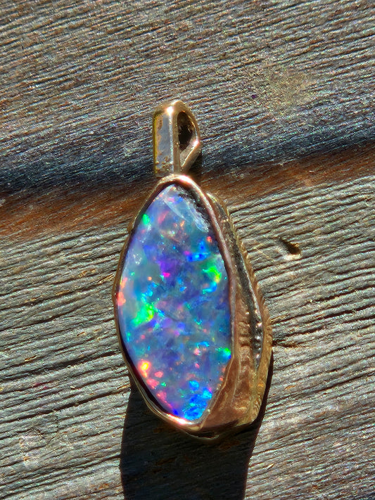 14kt Yellow Gold and Australian Opal Pendant