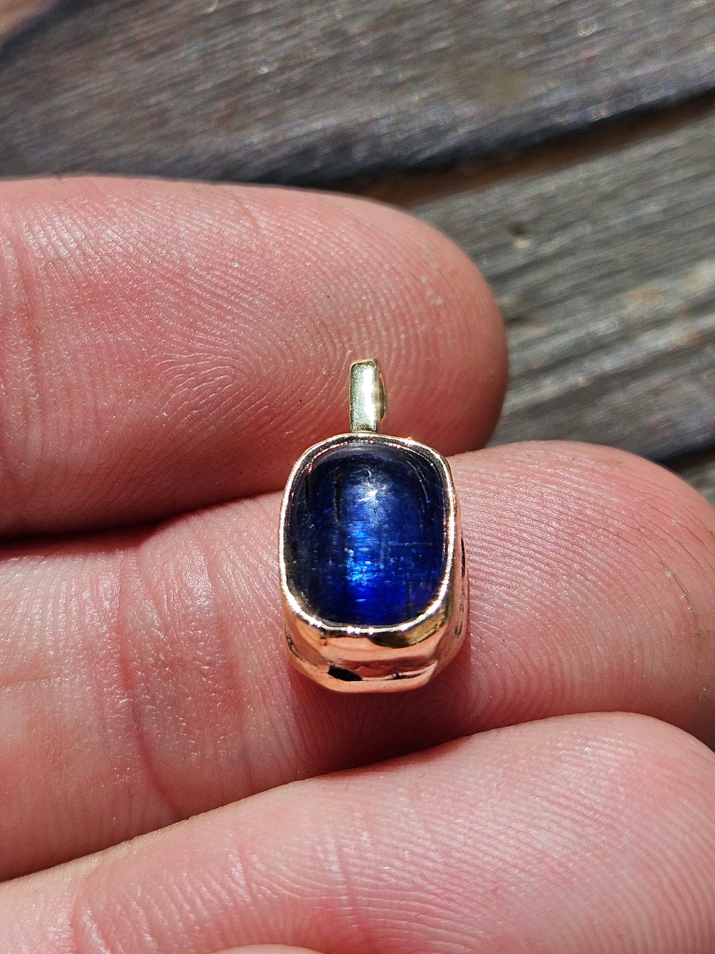 14kt Yellow Gold and Blue Kyanite Pendant