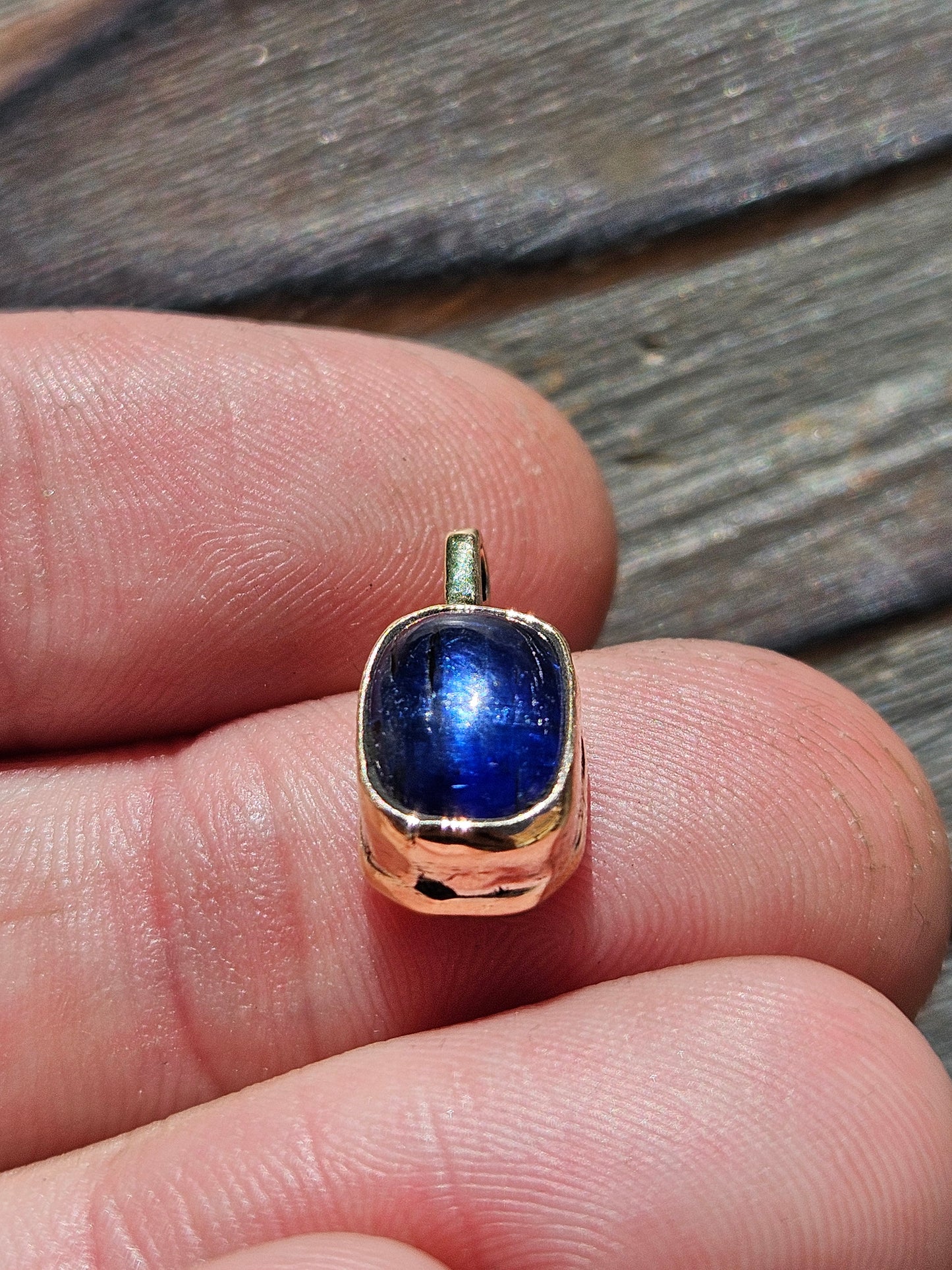 14kt Yellow Gold and Blue Kyanite Pendant