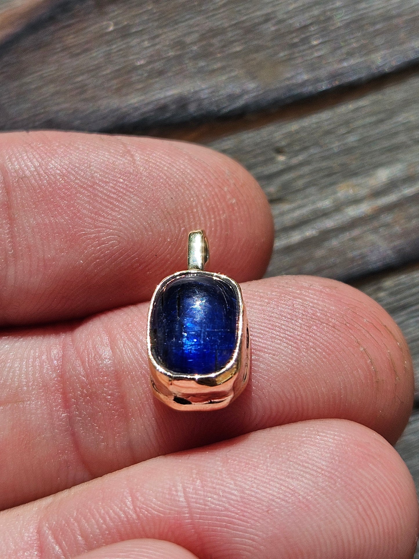 14kt Yellow Gold and Blue Kyanite Pendant