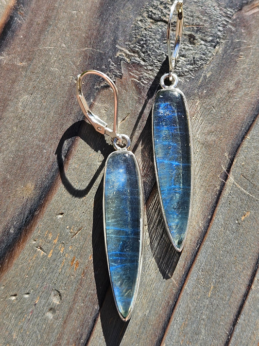 Aquamarine Bullet Earrings