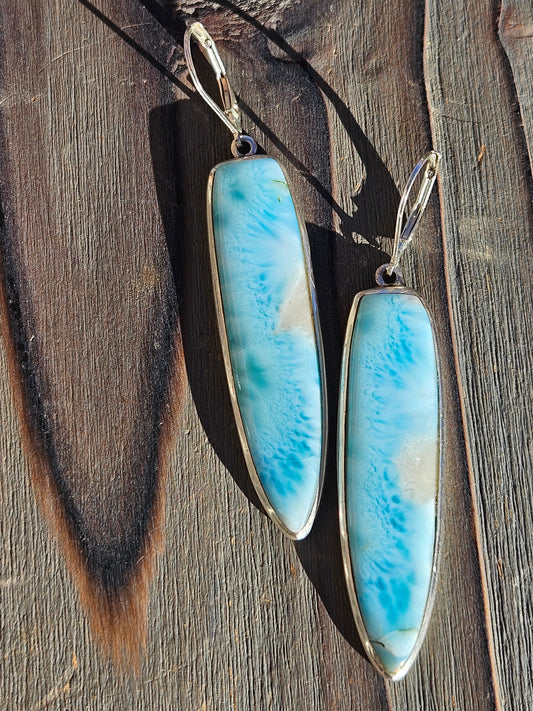 Larimar Bullet Earrings