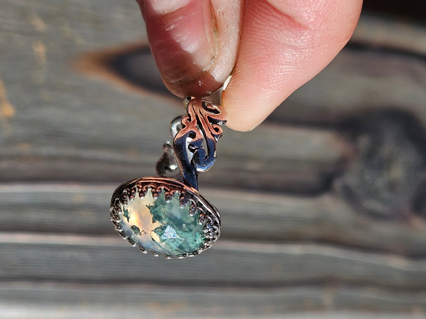 Moss Agate Ring, Size 7