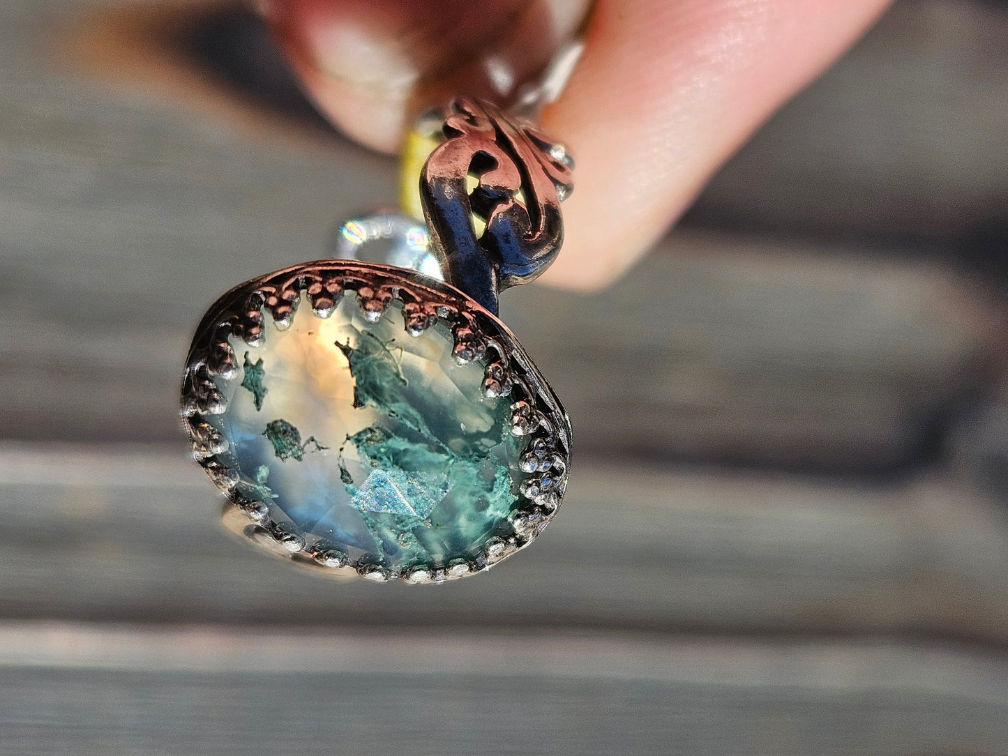 Moss Agate Ring, Size 7