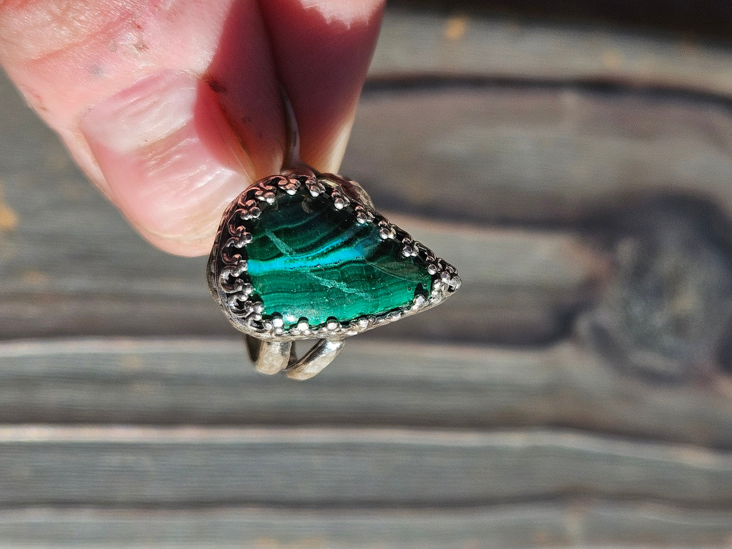 Chrysocolla and Malachite Ring, Size 5.5