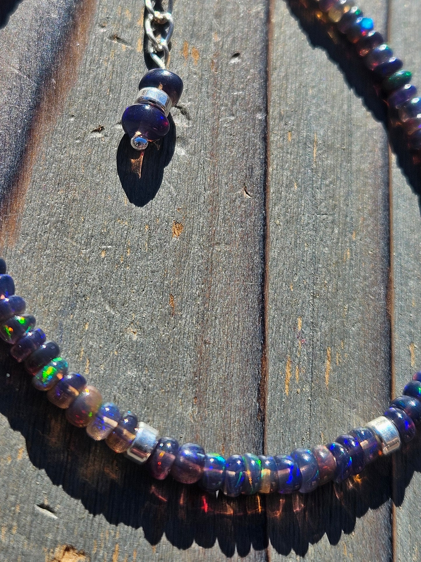 Black Opal Bracelet, 6in