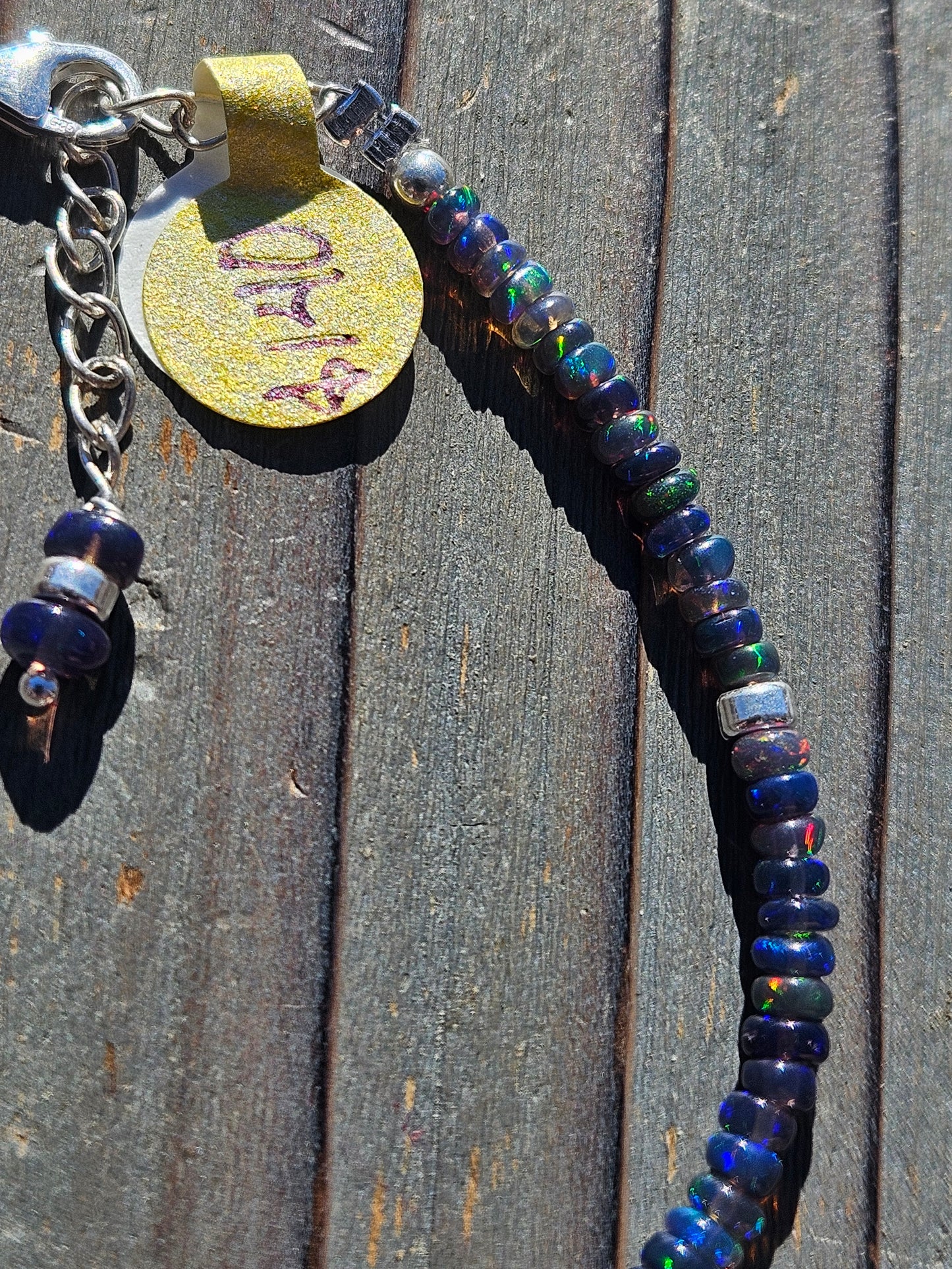 Black Opal Bracelet, 6in