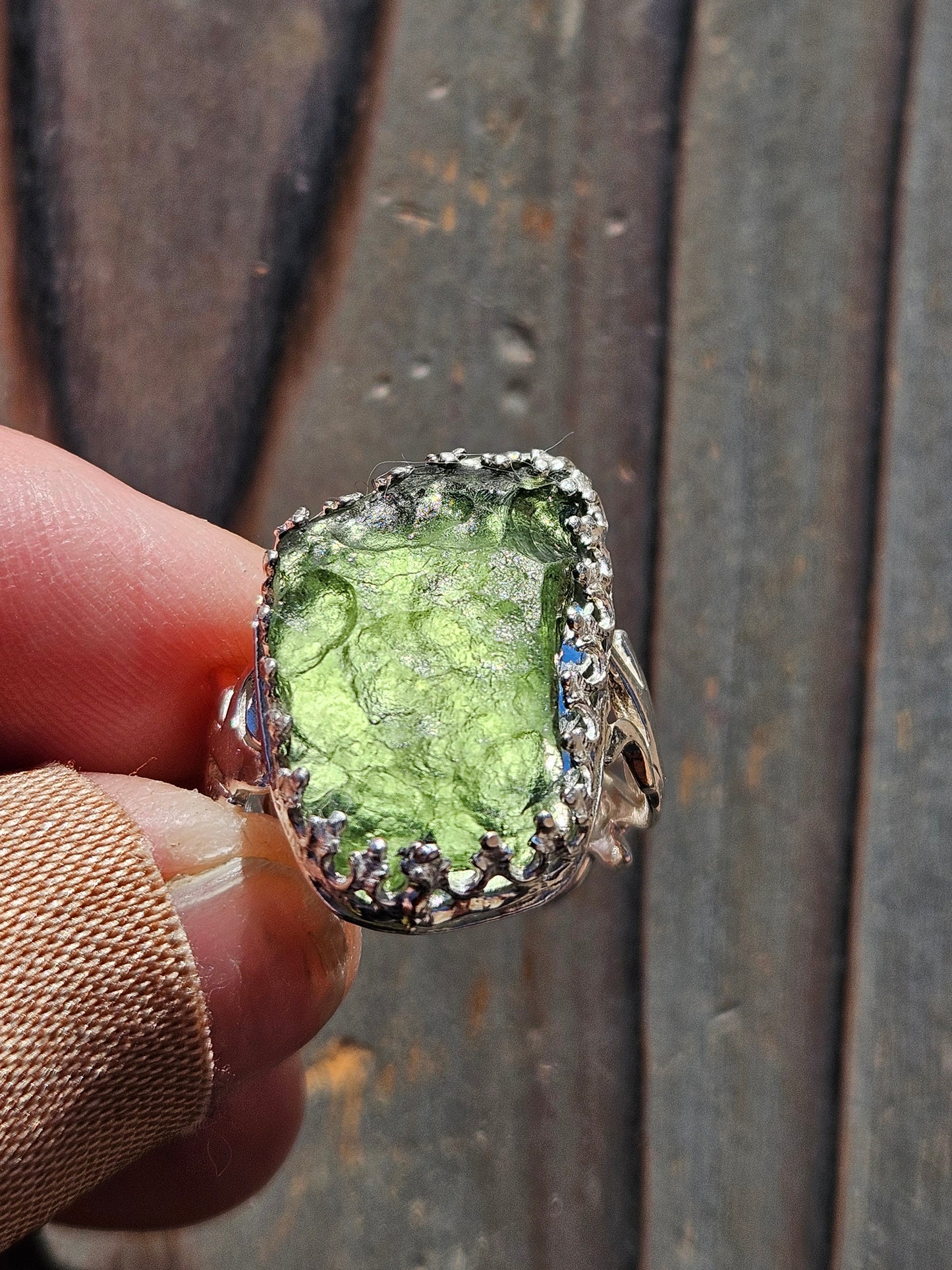 Moldavite Ring, Size 8