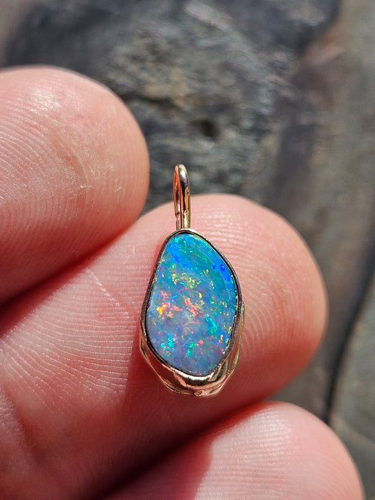 14kt Yellow Gold and  Australian Opal Pendant