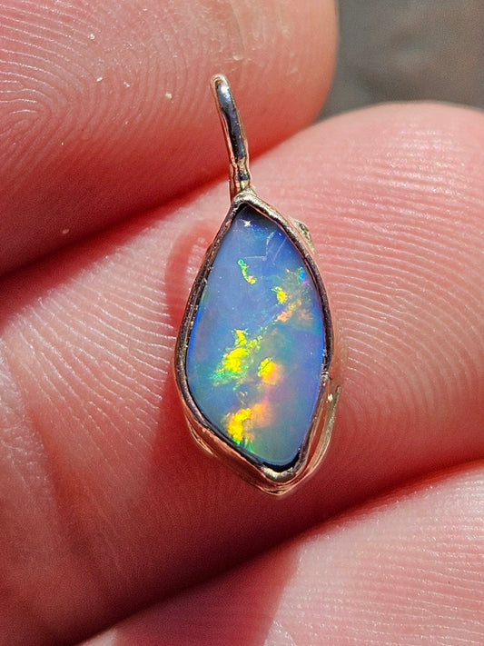 14kt Yellow Gold and Australian Opal Pendant