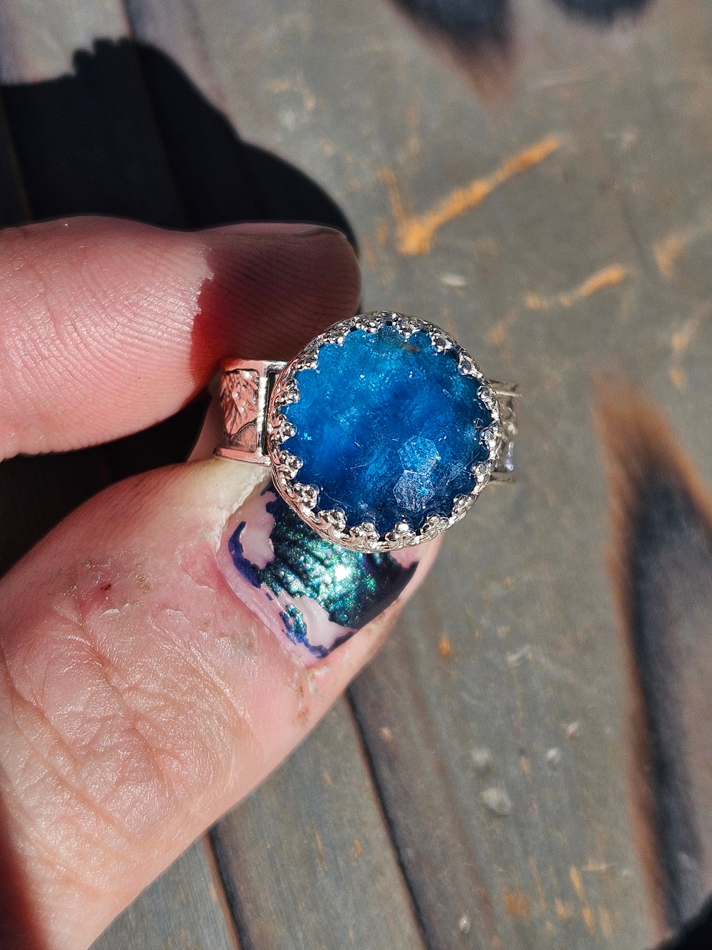 Apatite and Mountain Ring, Size 7