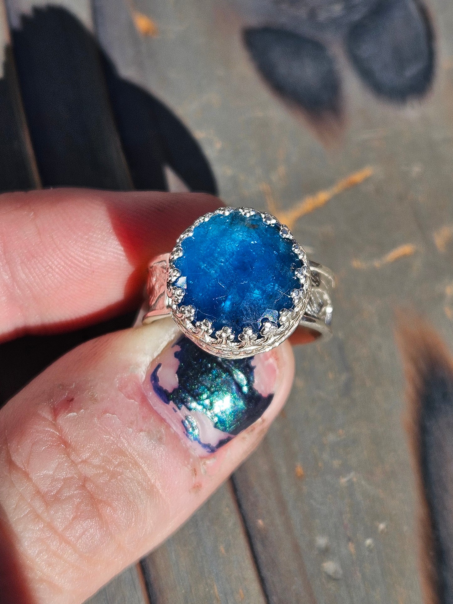 Apatite and Mountain Ring, Size 7