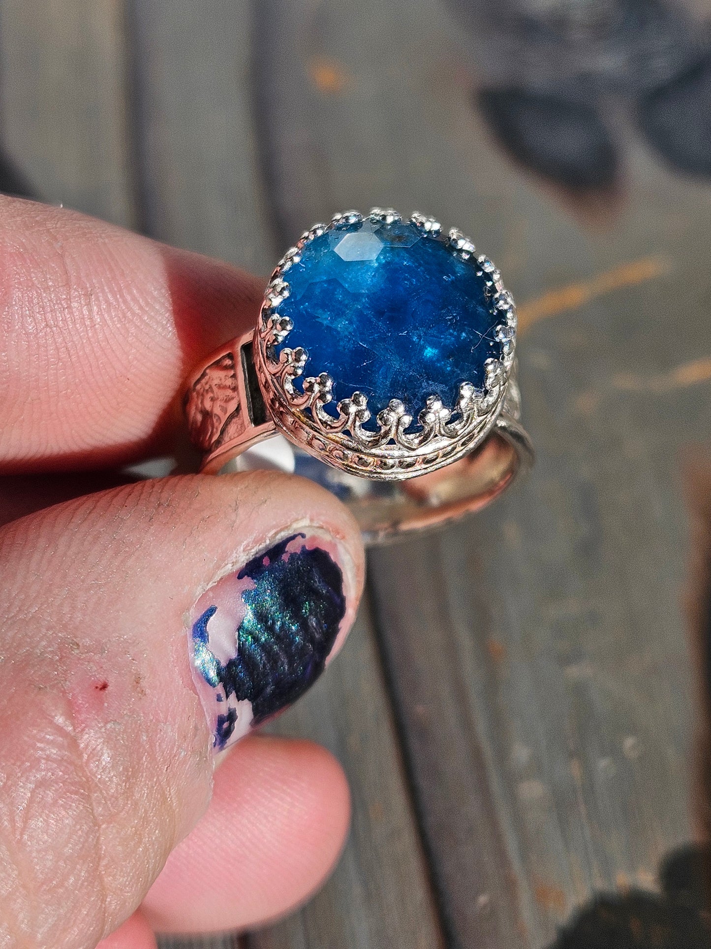 Apatite and Mountain Ring, Size 7