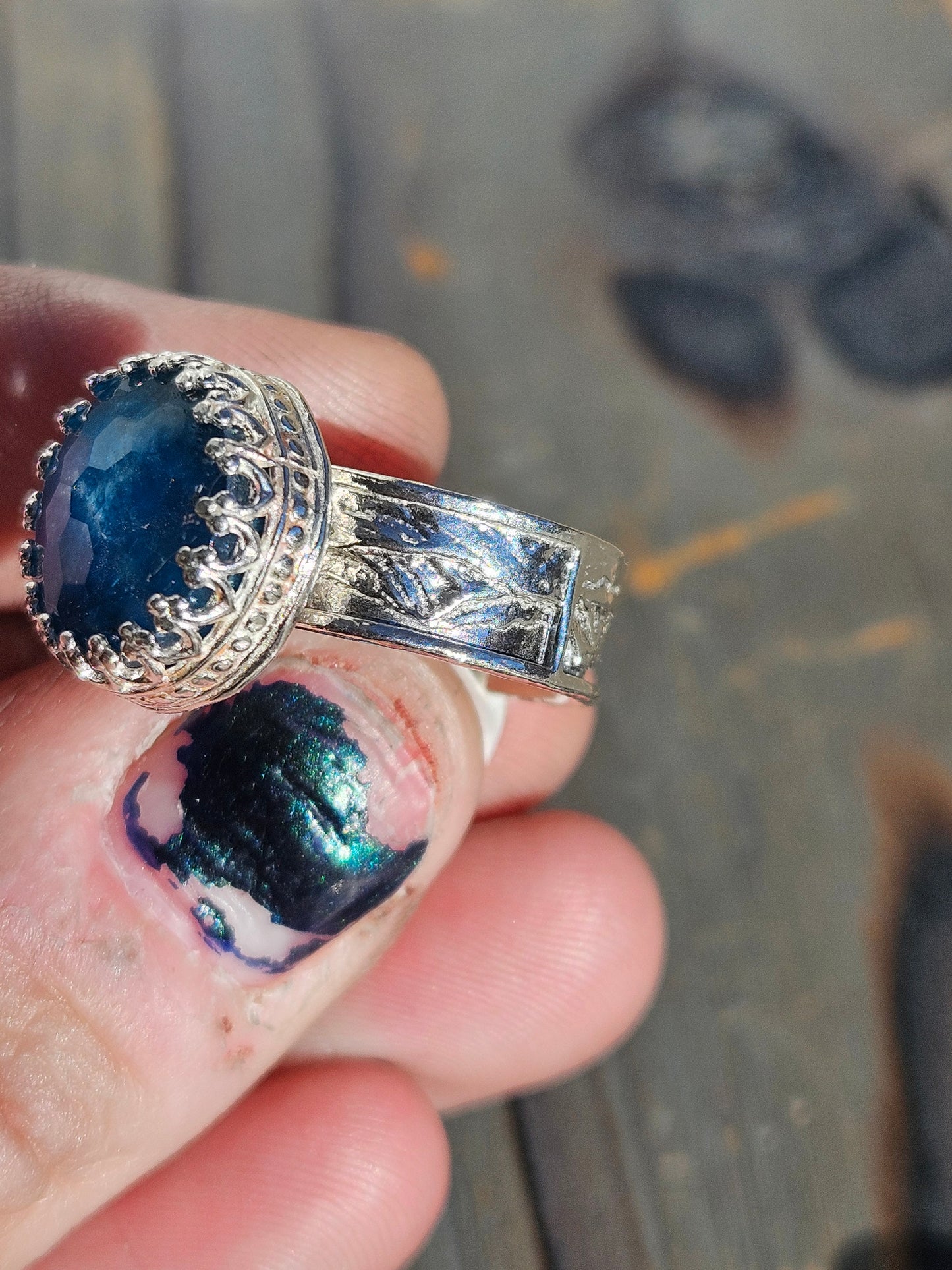 Apatite and Mountain Ring, Size 7