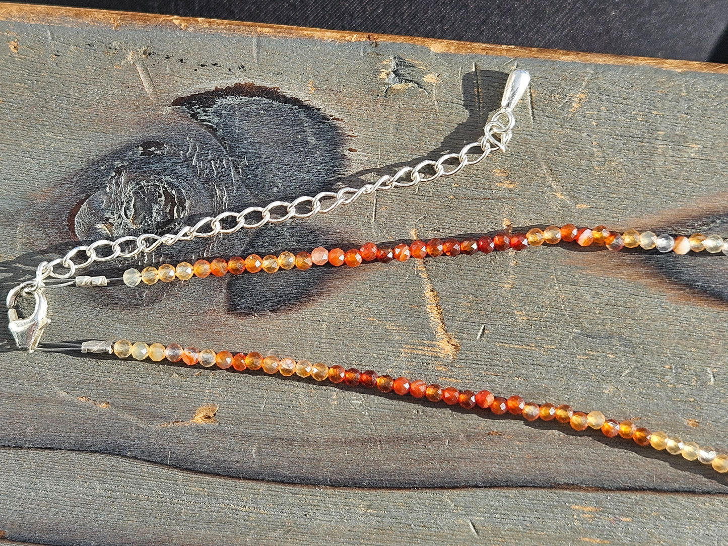 Carnelian Necklace, 15 +3in