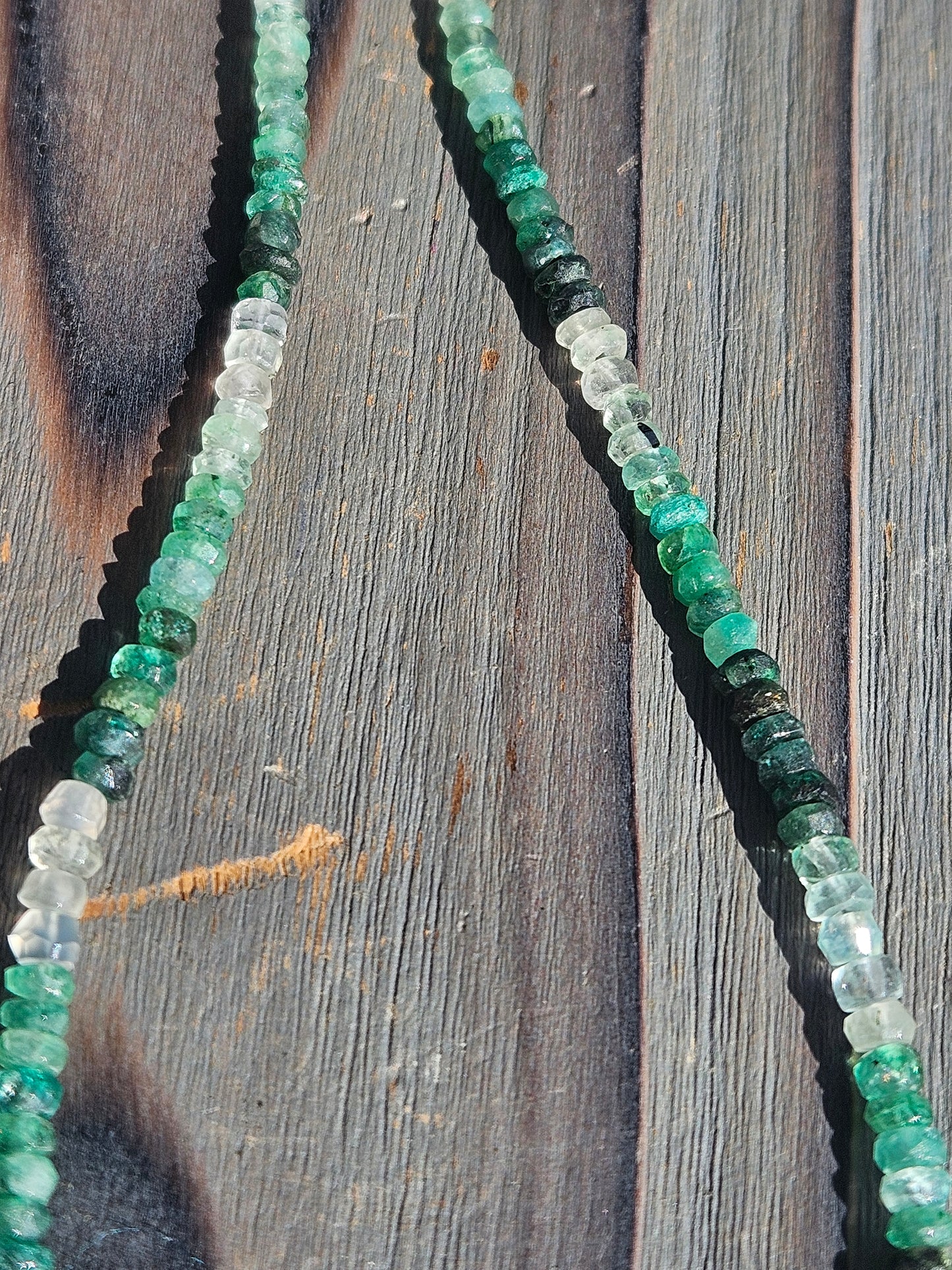 Ombre Emerald Necklace, 17in