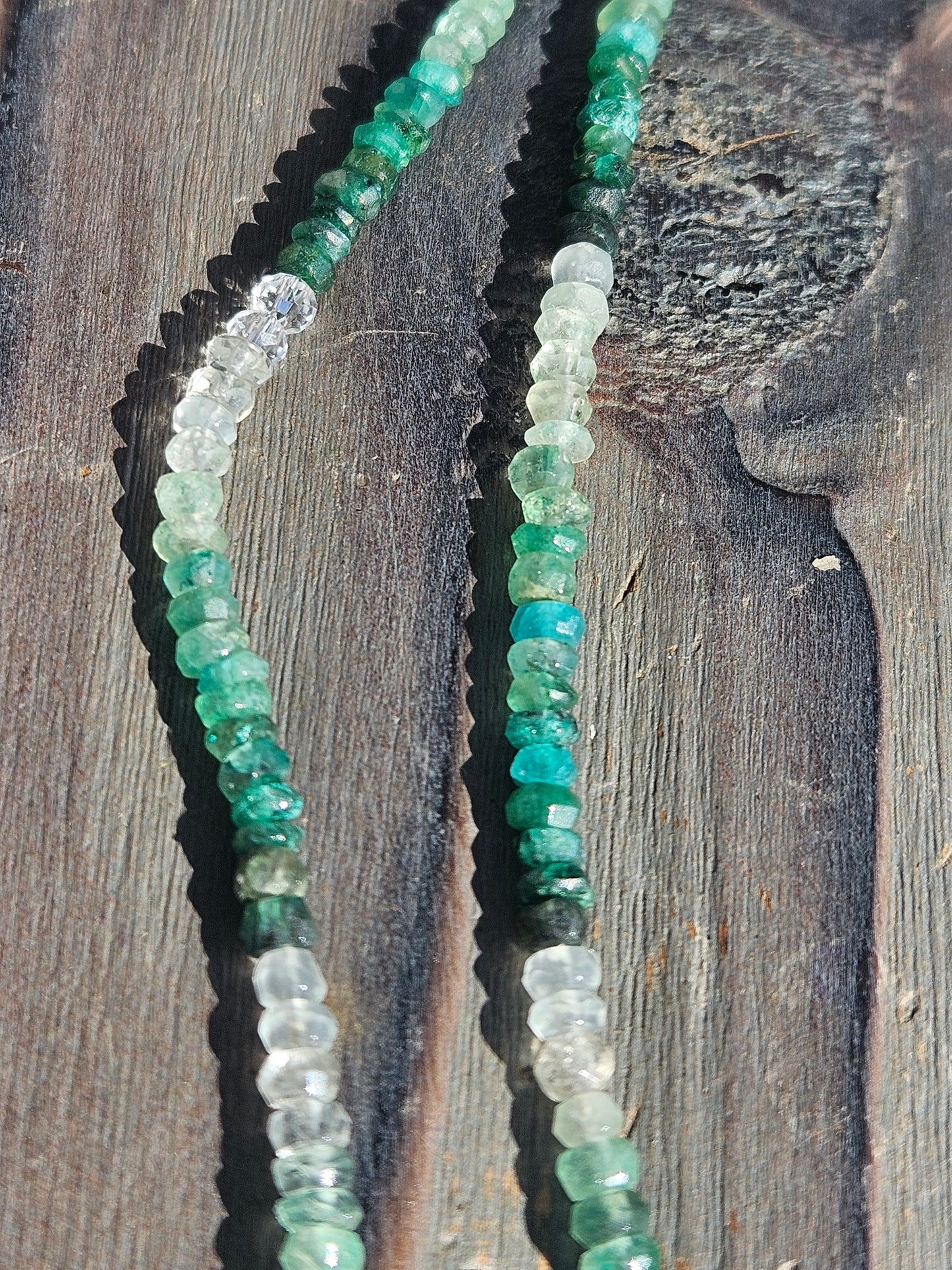 Ombre Emerald Necklace, 17in