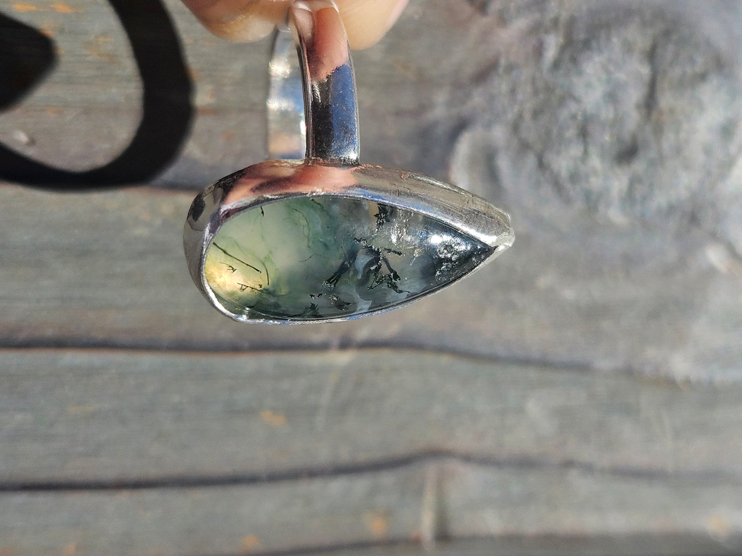 Moss Agate Ring, Size 7.5