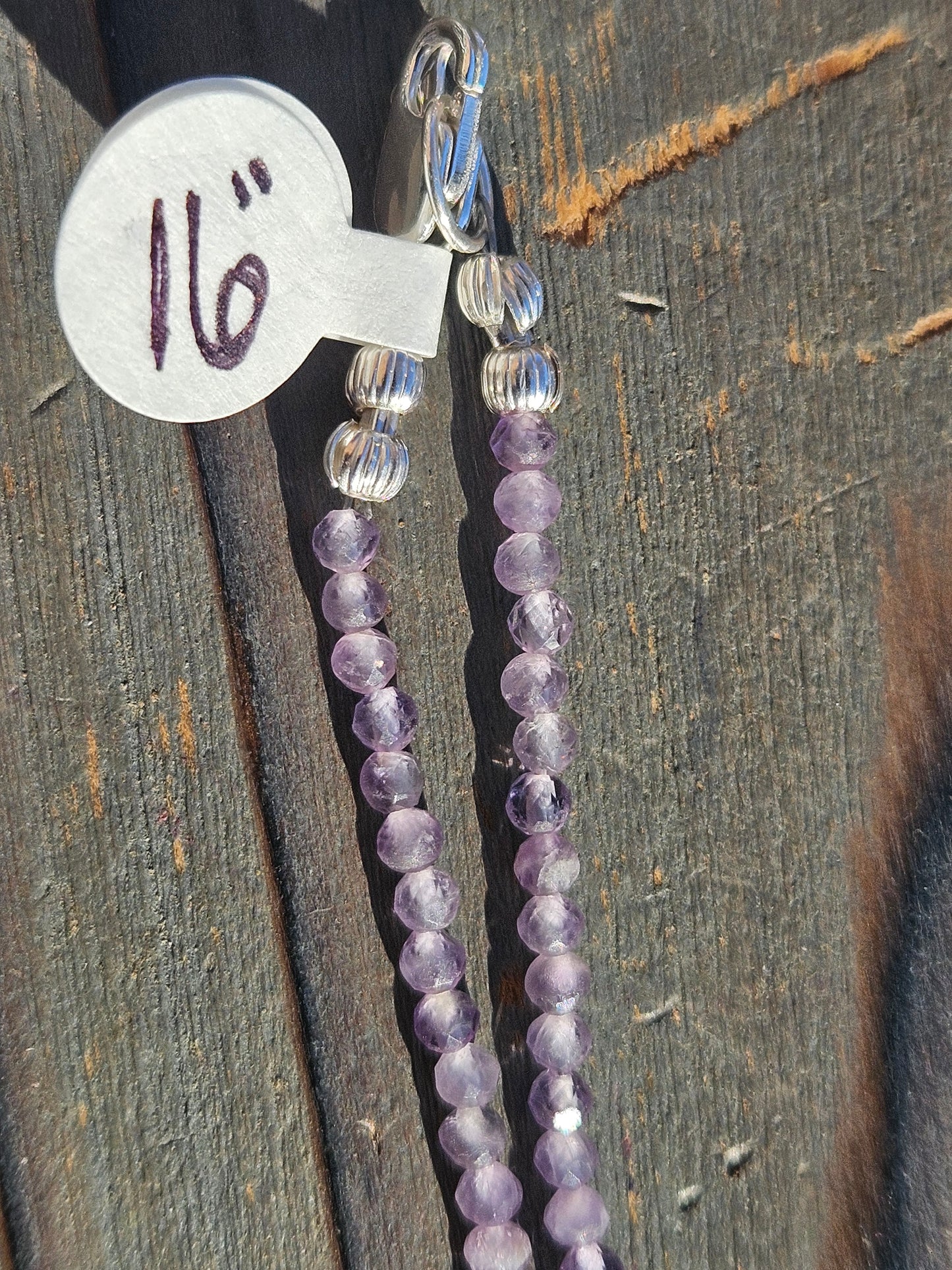 Lilac Amethyst Necklace, 16in