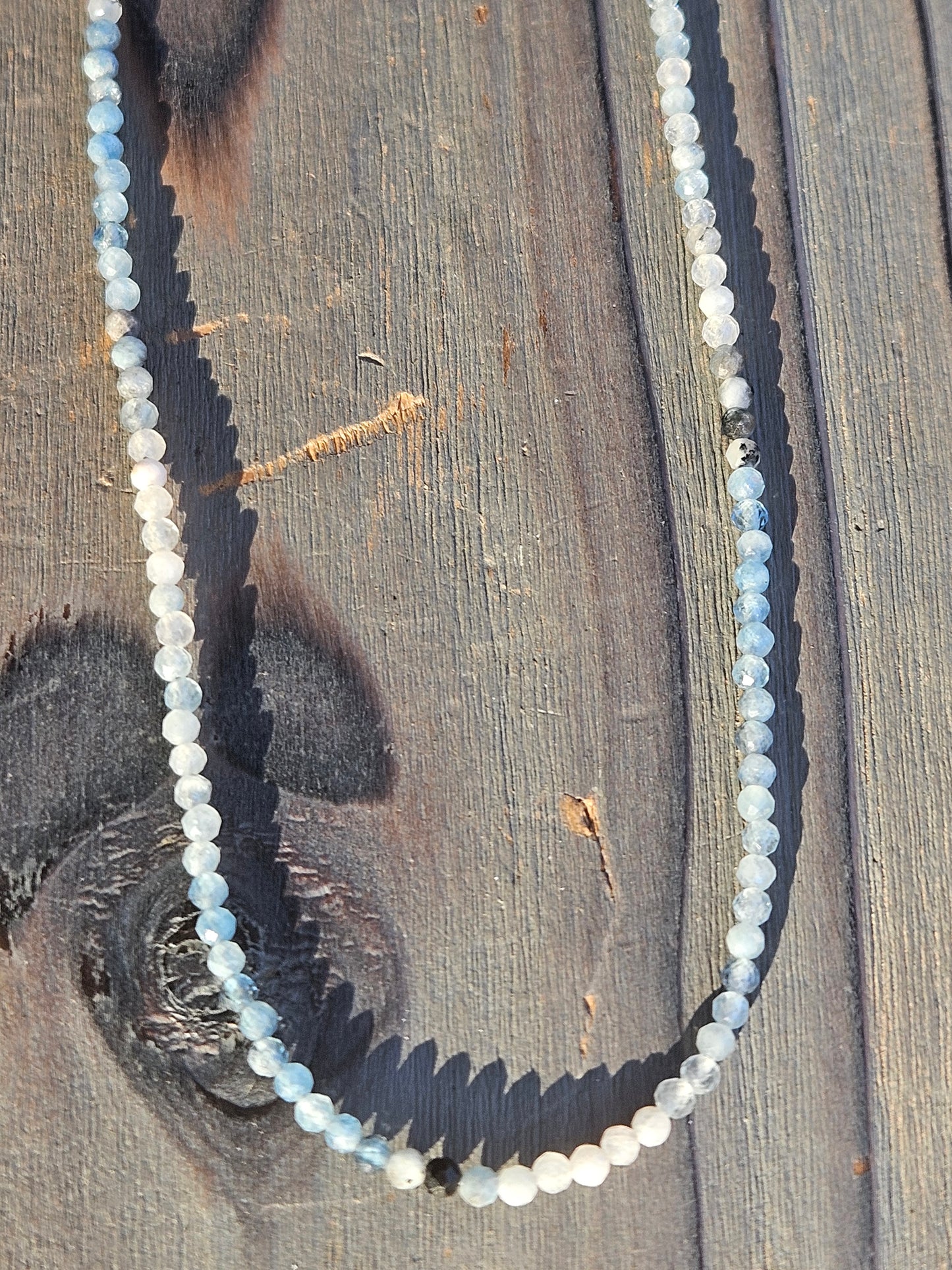 Aquamarine Beaded Necklace, 16in