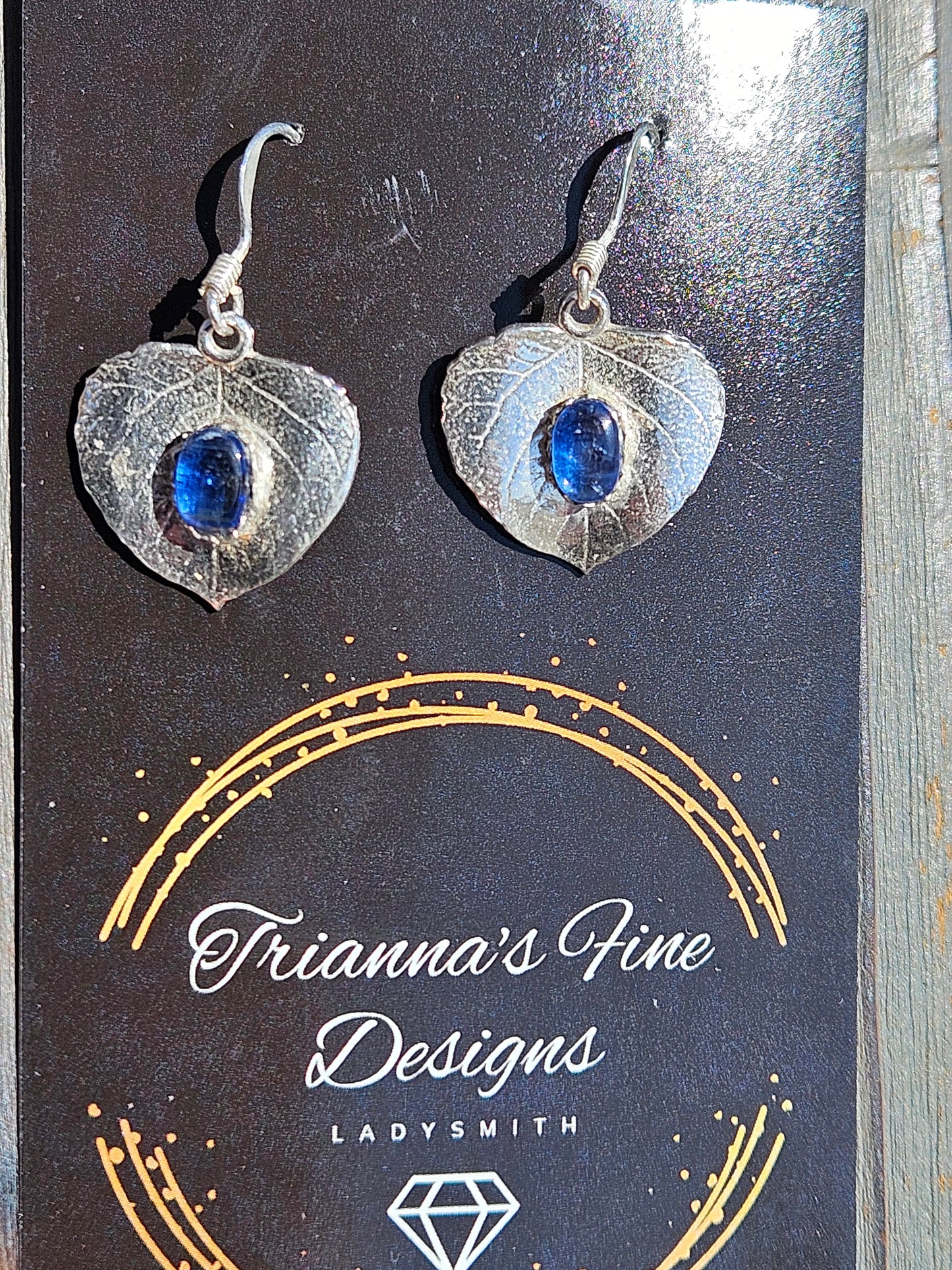 Aspen Leaf and Blue Kyanite Earrings