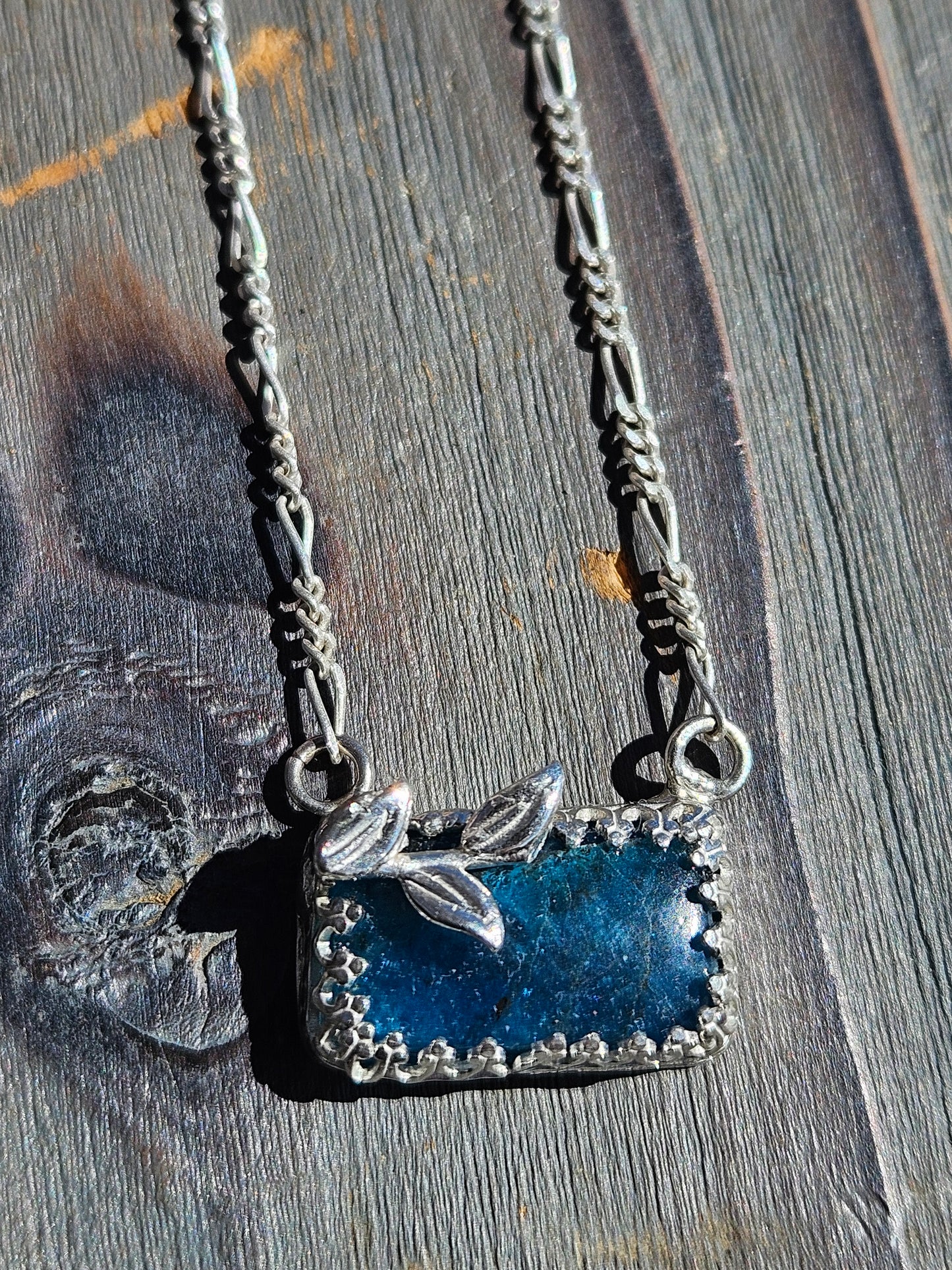 Blue Apatite Vine Necklace, 16in