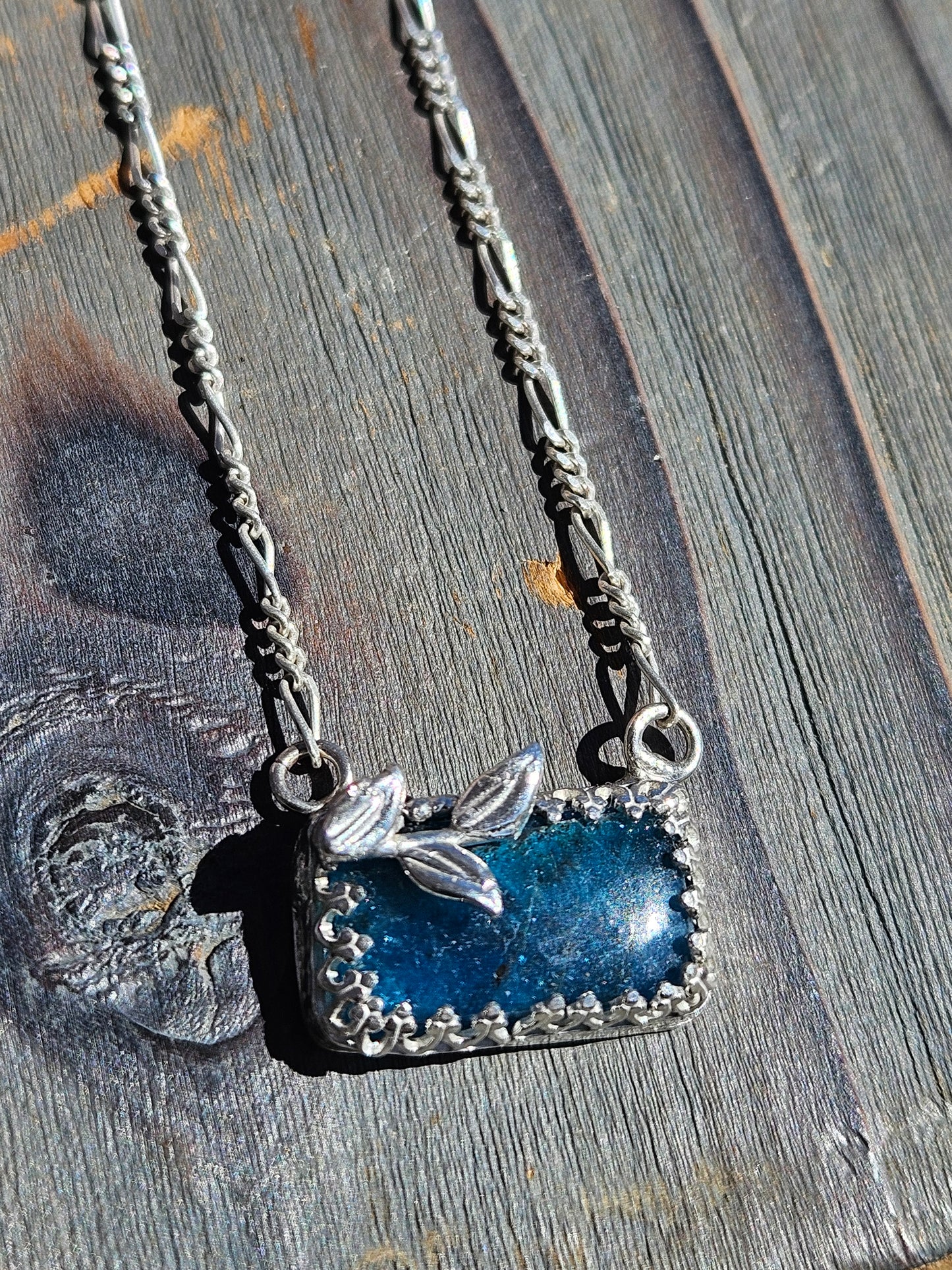 Blue Apatite Vine Necklace, 16in