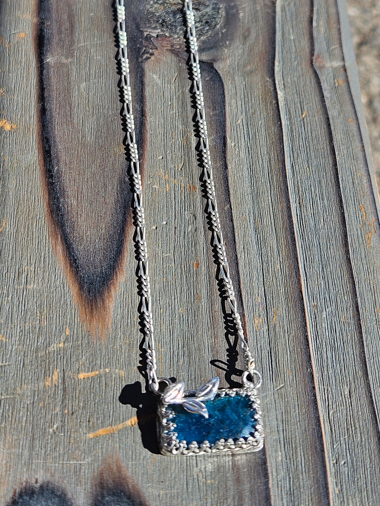 Blue Apatite Vine Necklace, 16in