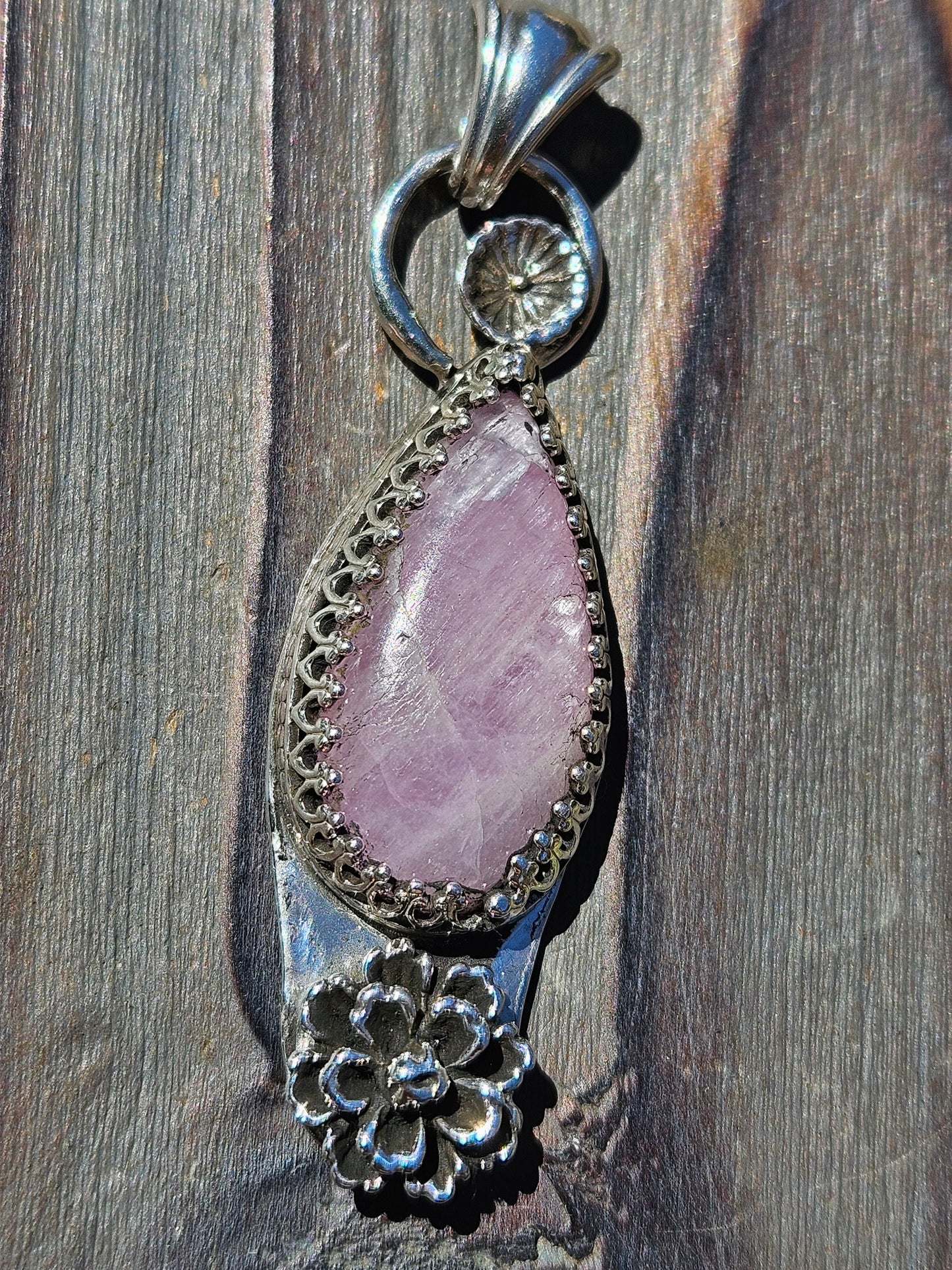 Pink Kunzite Blossom Pendant
