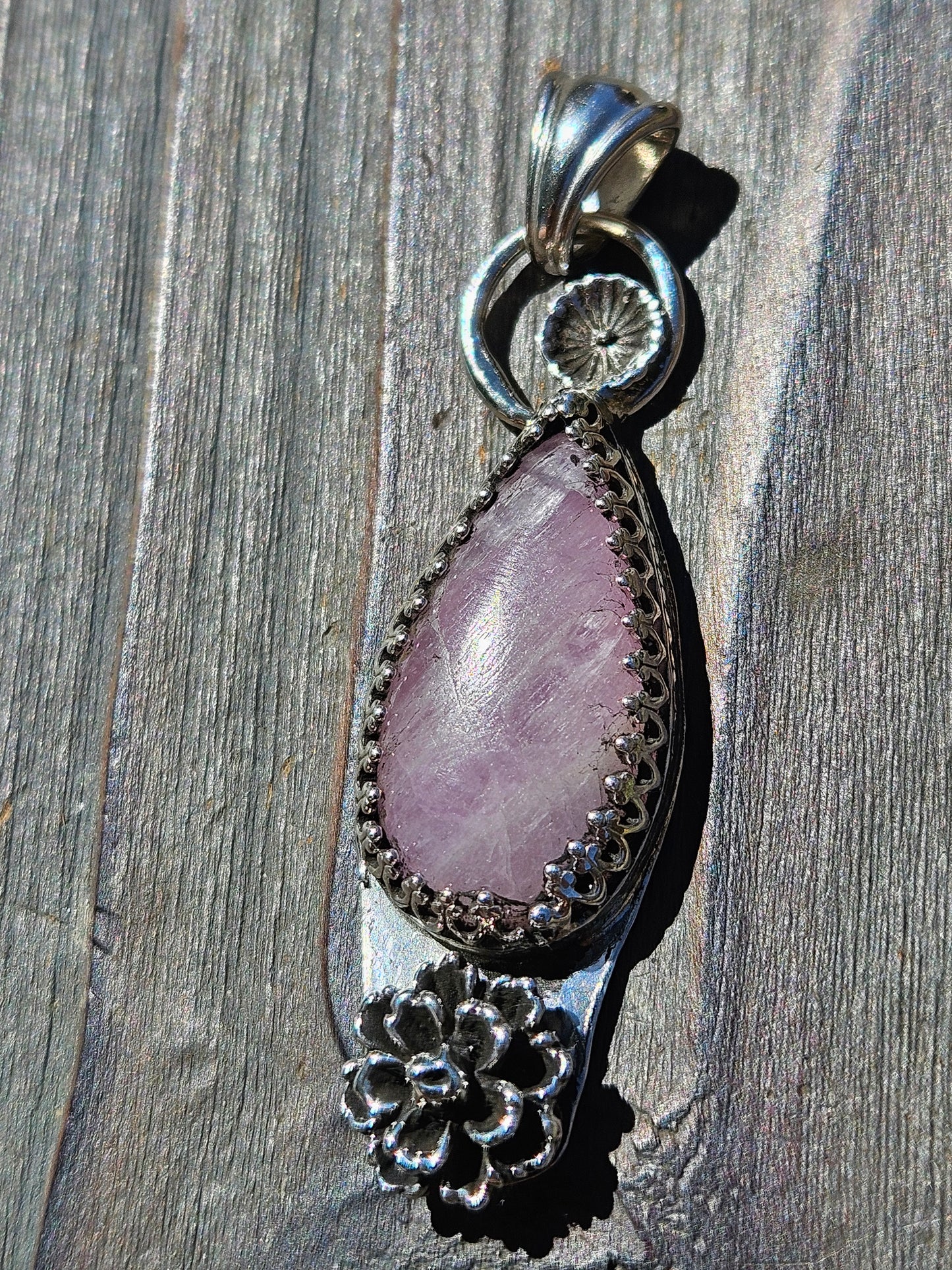Pink Kunzite Blossom Pendant