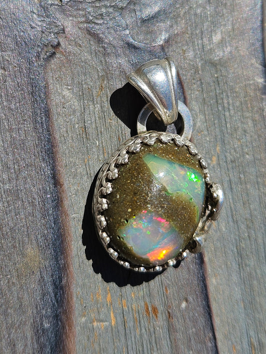 Galaxy Opal and Vine Pendant