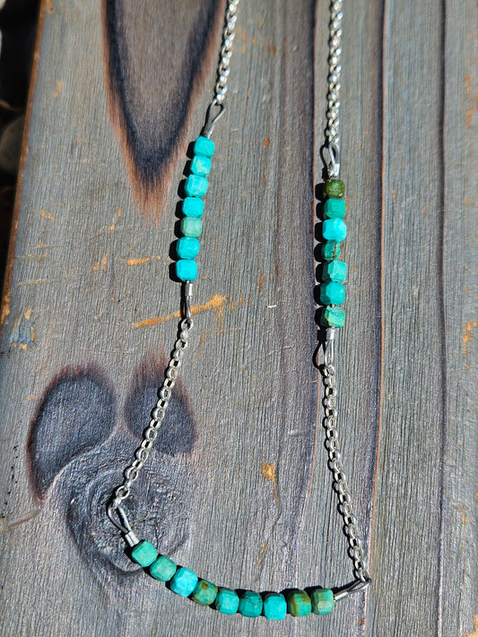 Turquoise Chain Necklace, 20in