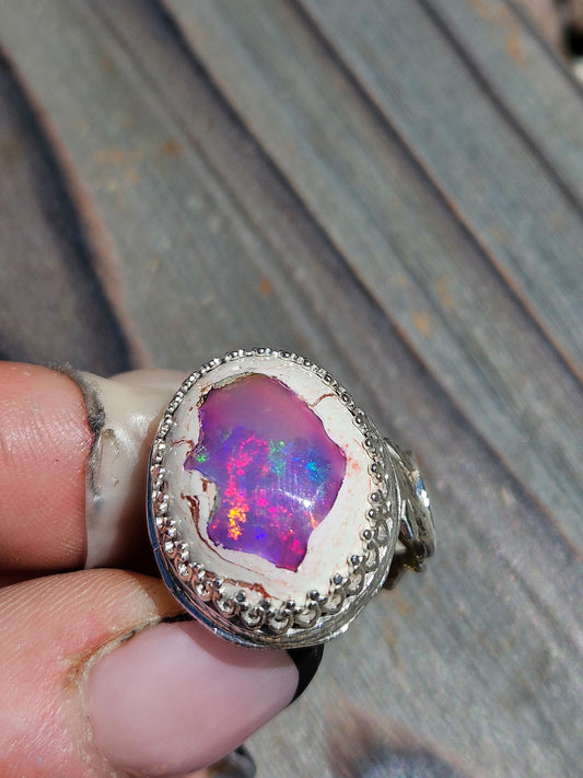 Galaxy Opal Ring, Size 8