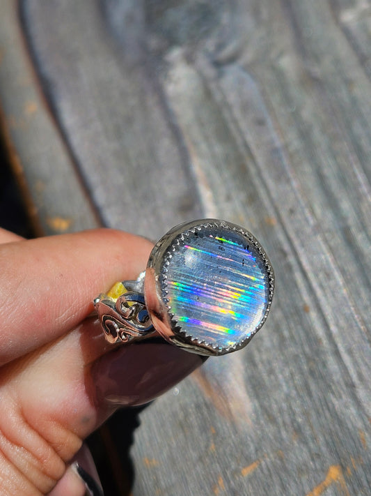 Disco Quartz Ring, Size 8