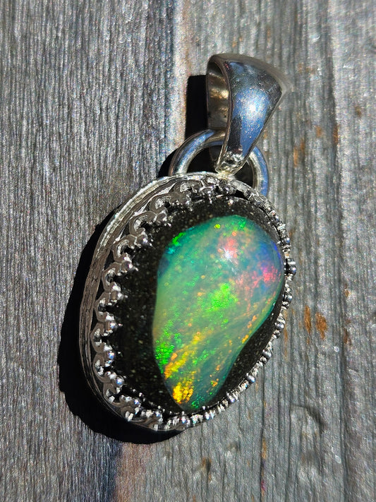 Mexican Galaxy Opal Pendant