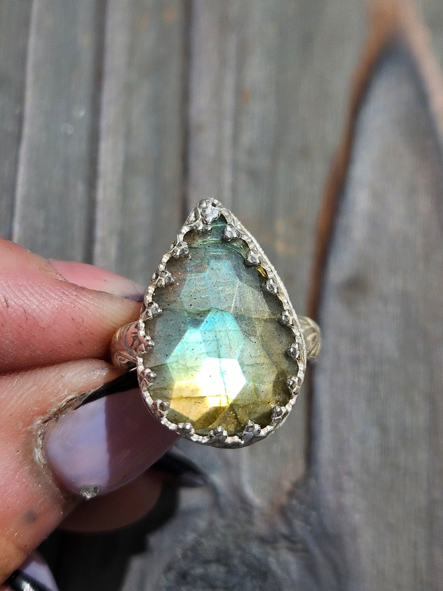 Labradorite Ring, Size 8