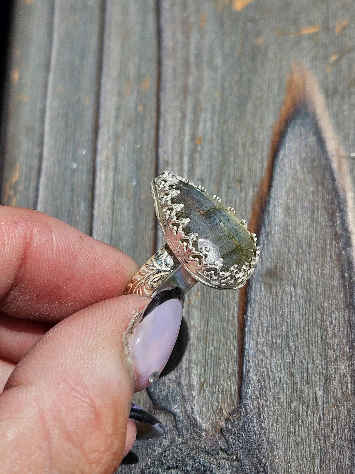 Labradorite Ring, Size 8