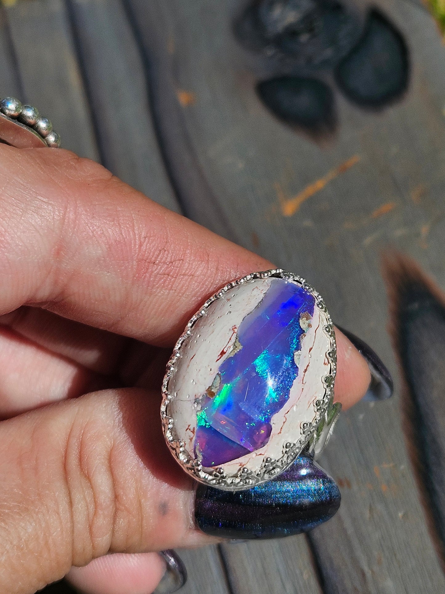 Galaxy Opal Ring, Size 8