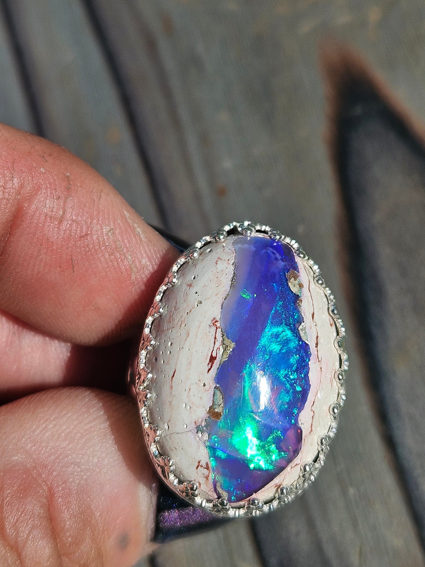 Galaxy Opal Ring, Size 8