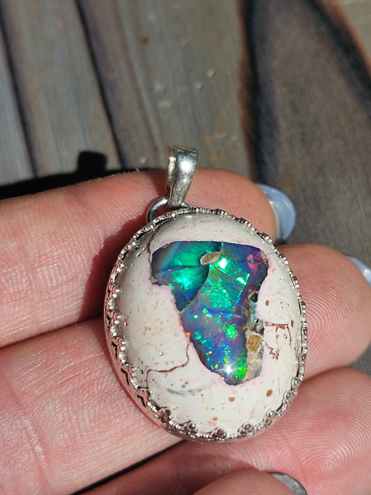 Purple Galaxy Opal Pendant
