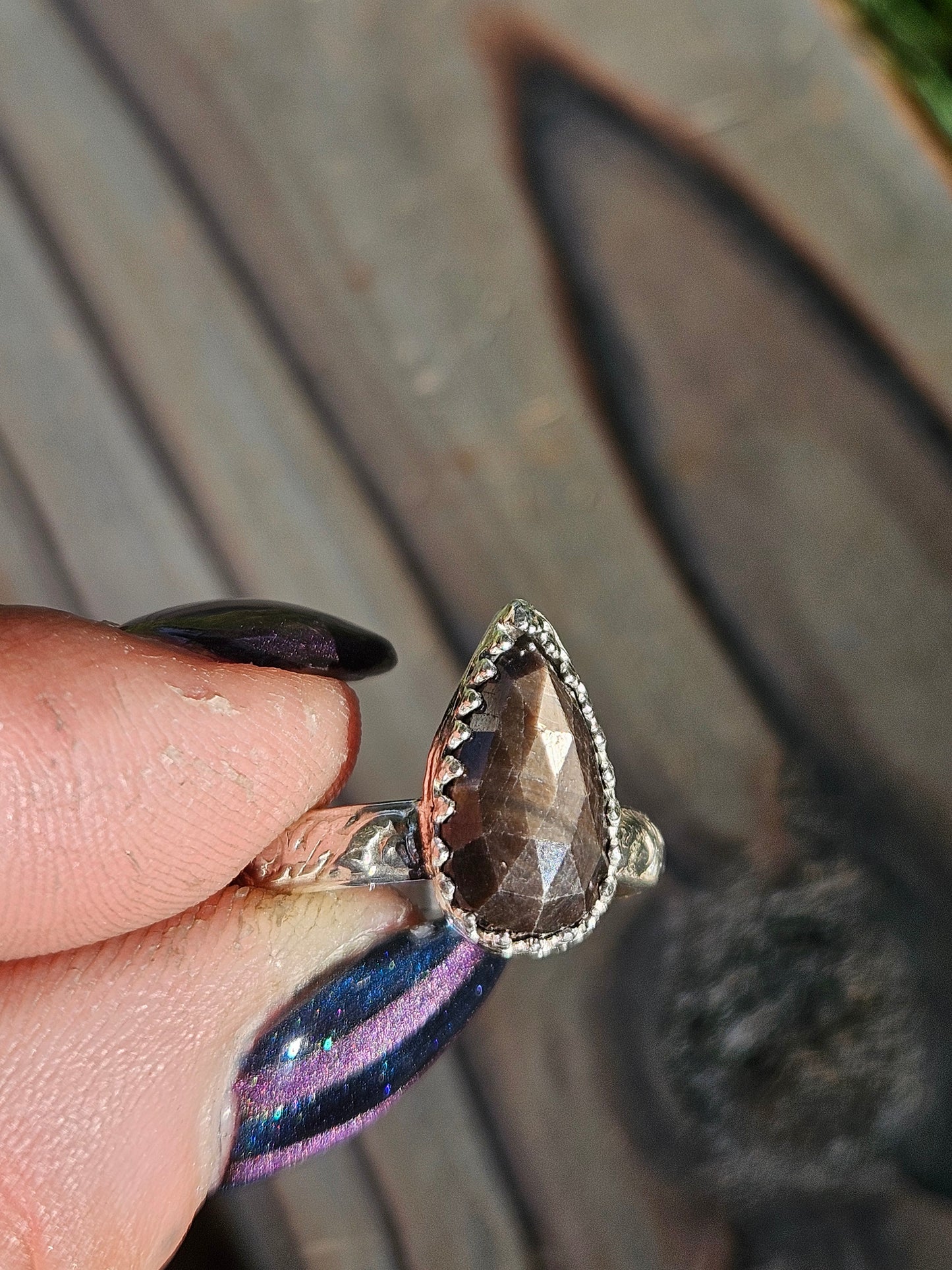 Brown Sapphire Ring, Size 7.5
