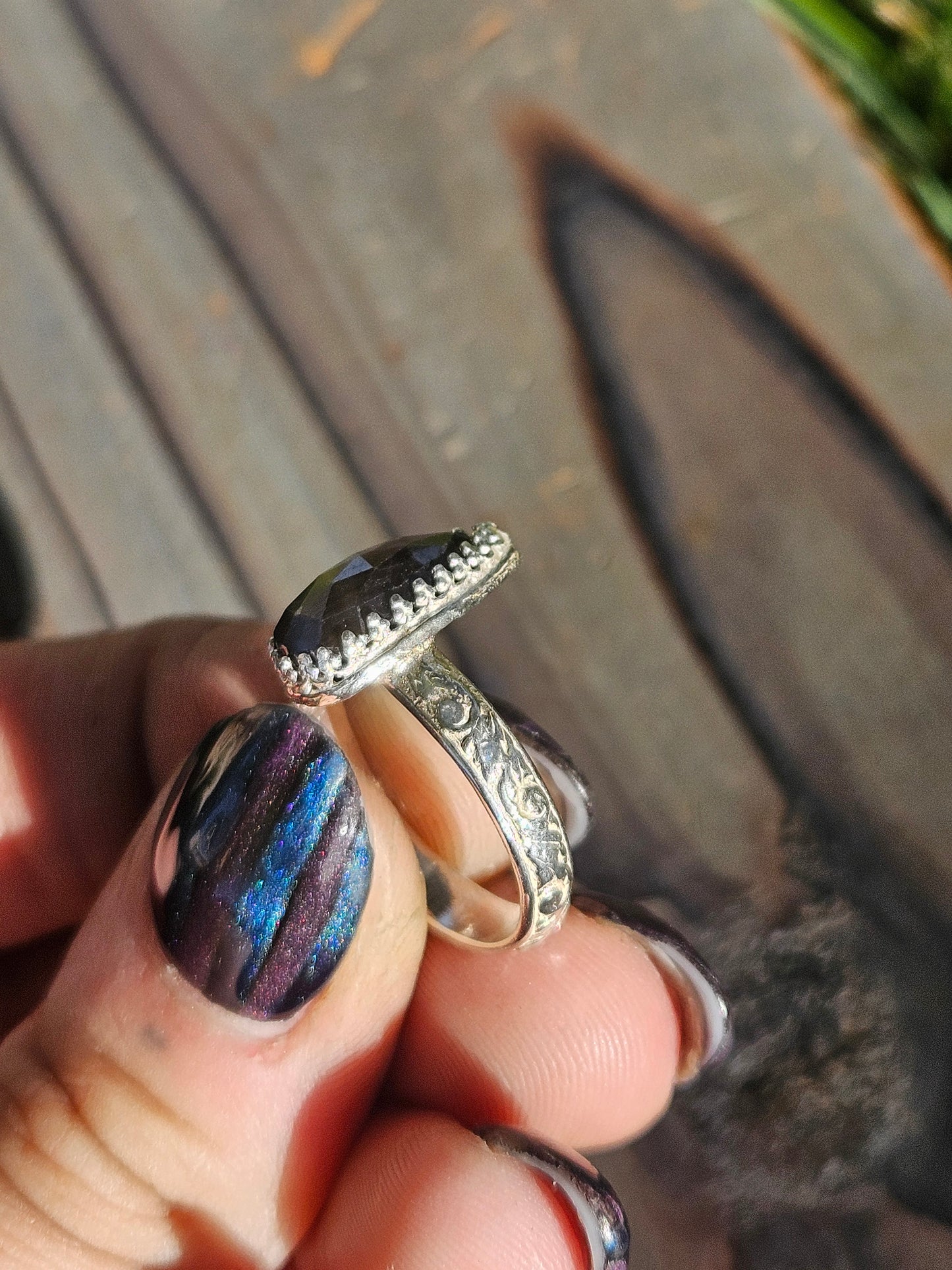 Brown Sapphire Ring, Size 7.5