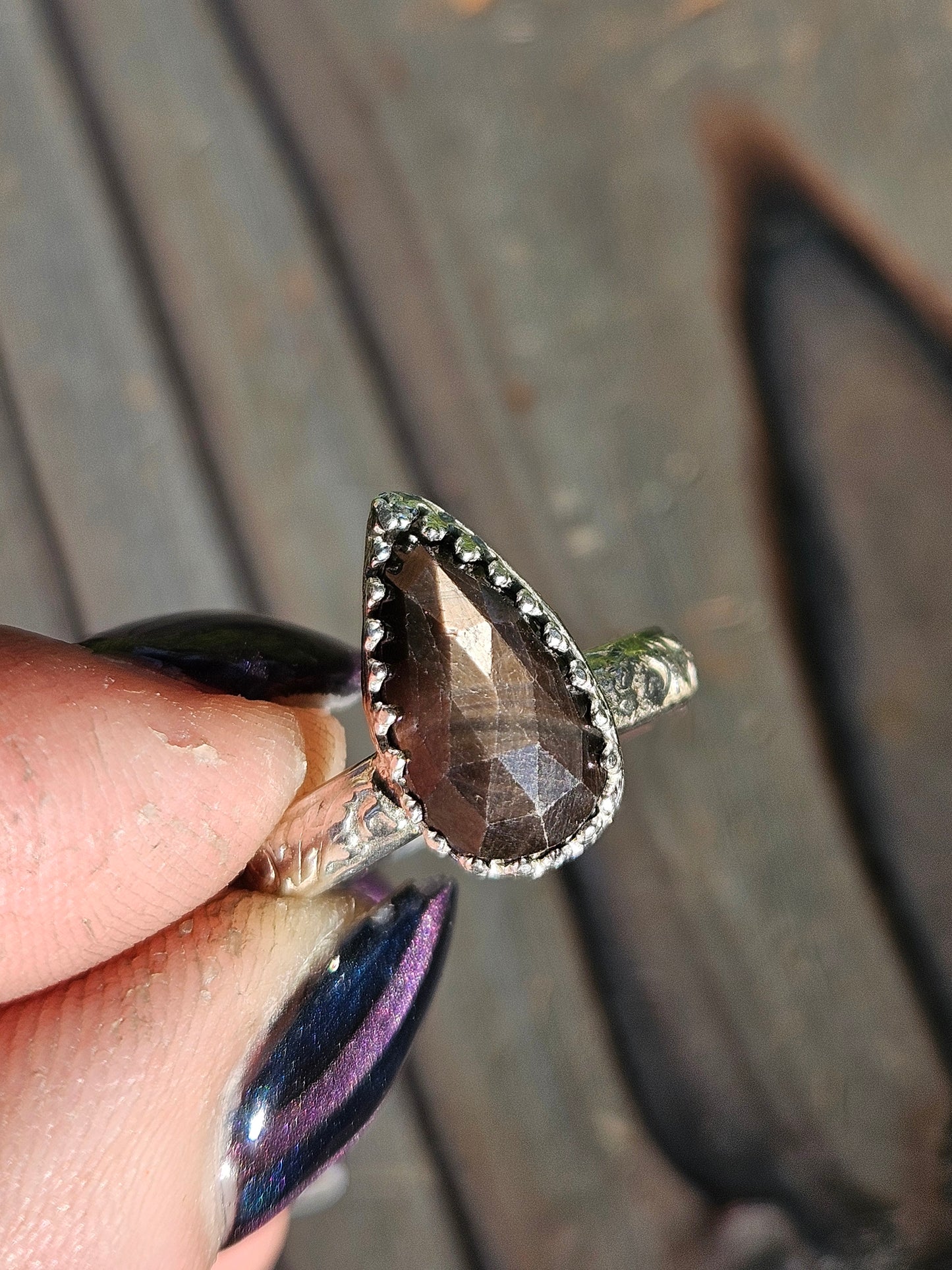 Brown Sapphire Ring, Size 7.5