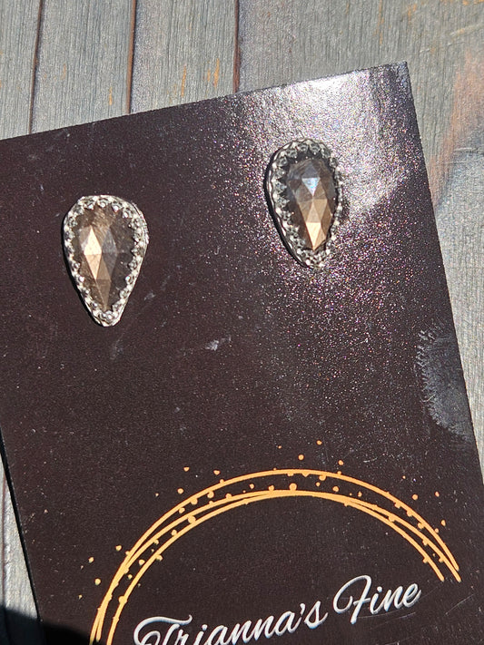 Brown Sapphire Stud Earrings