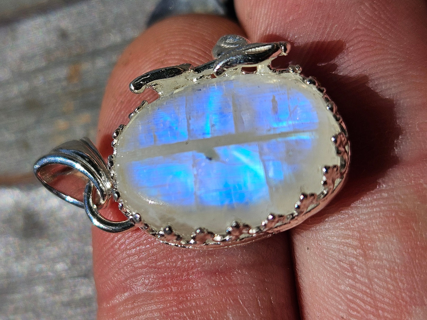 Moonstone and Vine Pendant