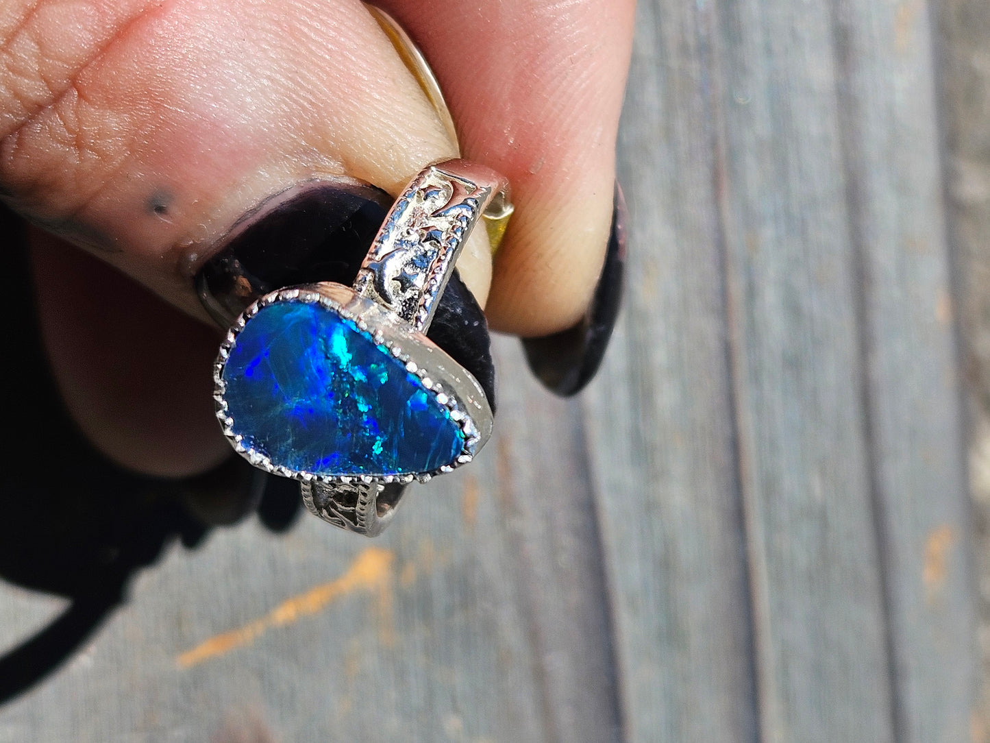 Australian Opal Celestial Ring, Size 8